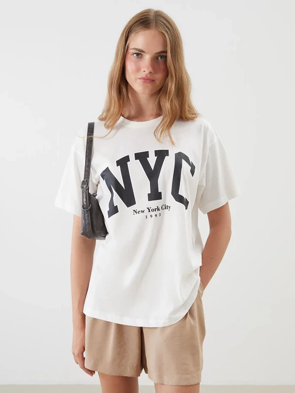 XSIDE Crew Neck New York City Printed Women's T-shirt