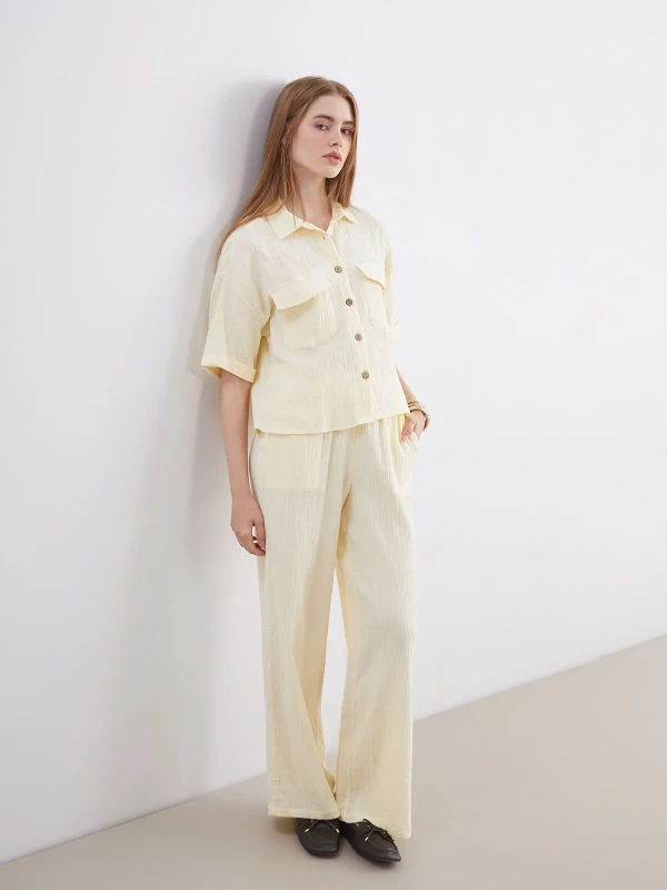 XSIDE Textured Muslin Women's Shirt